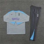 2024/2025 Tottenham Half-Pull Training Suit Light Grey Football Shirt 1:1 Thai Quality