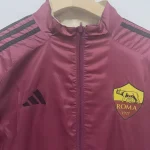 2024/2025 Roma Red Double-Sided Windbreaker Plaid Fabric Soccer Jersey 1:1 Thai Quality