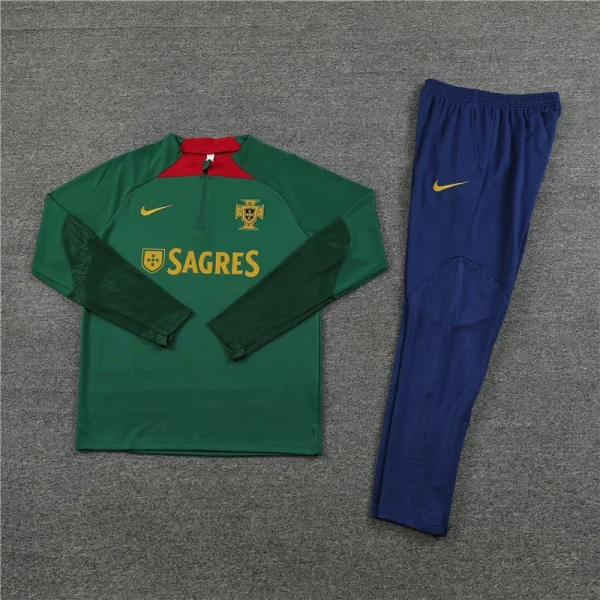 2023/2024 Portugal Half-Pull Training Suit Green Football Shirt