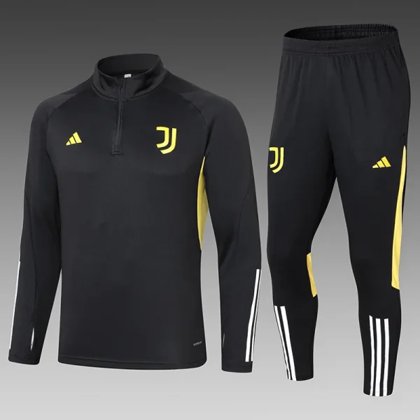 2023/2024 Juventus Half-Pull Training Suit Black Football Shirt 1:1 Thai Quality