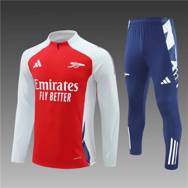 2024/2025 Arsenal Half-Pull Training Suit Red Football Shirt 1:1 Thai Quality