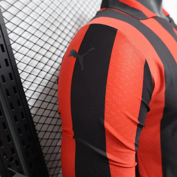 2024/2025 Player Version AC Milan 125th Anniversary Edition Red Long Sleeve Football Shirt 1:1 Thai Quality