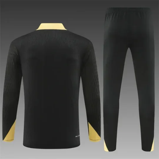 2024/2025 Barcelona Half-Pull Training Black With Gold Jersey Set 1:1 Thai quality