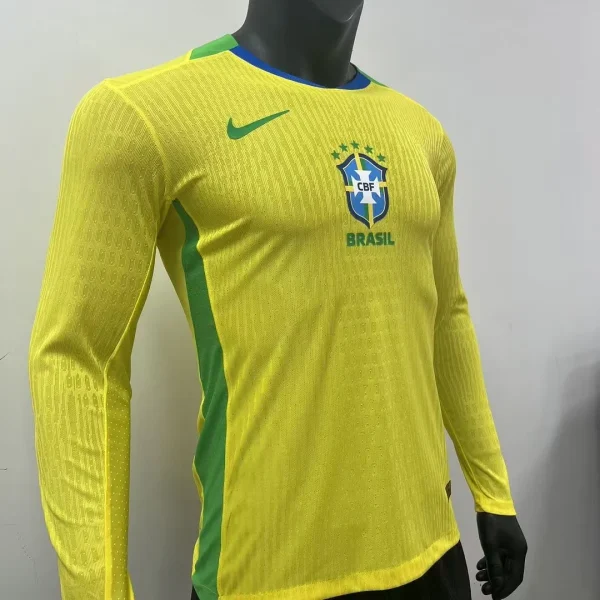 2025 Player Version Brazil Home Long Sleeve Soccer Jersey 1:1 Thai Quality