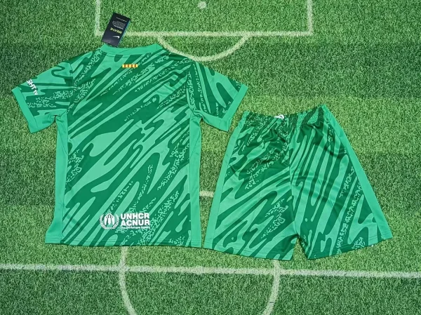 2024/2025 Barcelona Goalkeeper Green Football Shirt 1:1 Thai Quality Kids Size