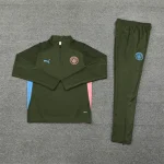 2024/2025 Manchester City Half-Pull Training Uniform Military Green Football shirt 1:1 Thai quality
