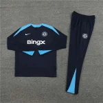 2024/2025 Chelsea Half-Pull Training Suit Dark Blue Football Shirt Set 1:1 Thai Quality