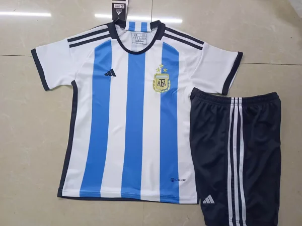 2022 FIFA World Cup Argentina National Team Home Jersey Kids Size