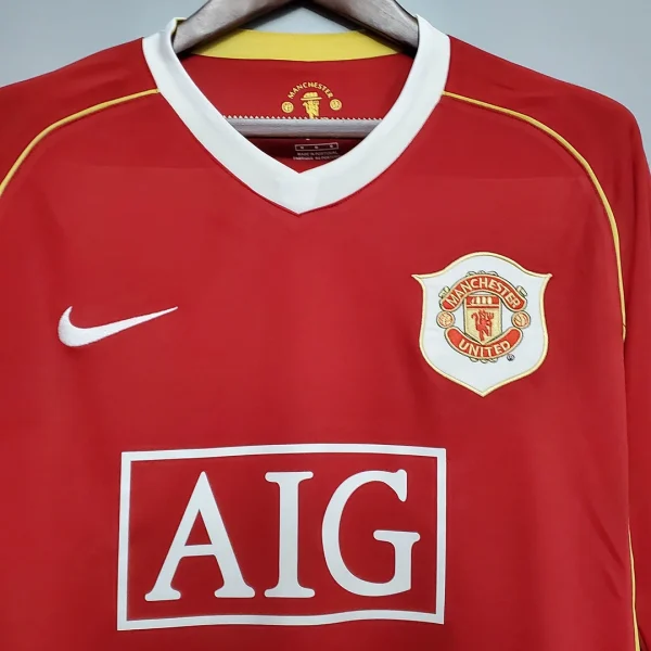 2006-2007 Retro Long Sleeve Manchester United Home Football Shirt 1:1 Thai Quality