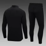 2023 Algeria National Team Half-Pull Training Suit Black Shirt