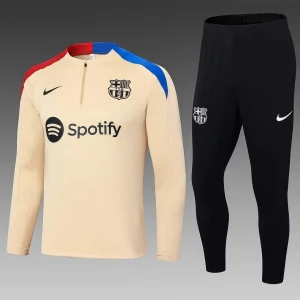 2024/2025 Barcelona Half-Pull Training Suit Yellow Jersey Set 1:1 Thai quality