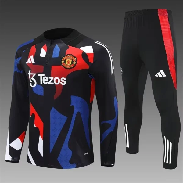 2024/2025 Manchester United Pre-Match Half-Pull Training Suit Football Shirt 1:1 Thai Quality