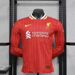 2024/2025 Player Version Liverpool Home Long Sleeve Soccer Jersey 1:1 Thai Quality