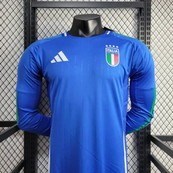 2024 Player Version Long Sleeve Italy Home Soccer Shirt 1:1 Thai Quality