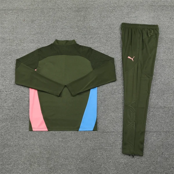 2024/2025 Manchester City Half-Pull Training Uniform Military Green Football shirt 1:1 Thai quality