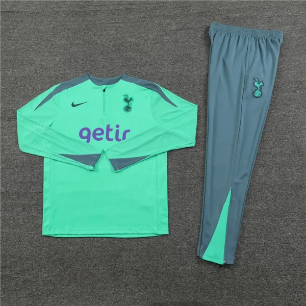 2024/2025 Tottenham Half-Pull Training Suit Wear Light Green Football Shirt 1:1 Thai Quality