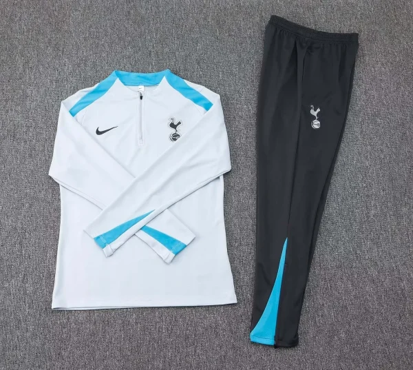 2024/2025 Tottenham Half-Pull Training Suit Light Gray Football Shirt 1:1 Thai Quality