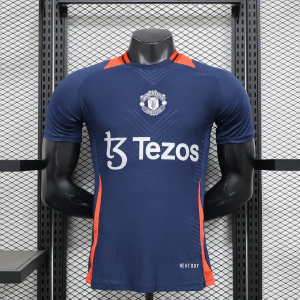 2024/2025  Player Version Manchester United Training Suit Dark Blue Football Shirt 1:1 Thai Quality