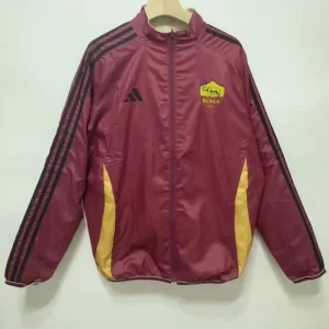 2024/2025 Roma Red Double-Sided Windbreaker Plaid Fabric Soccer Jersey 1:1 Thai Quality
