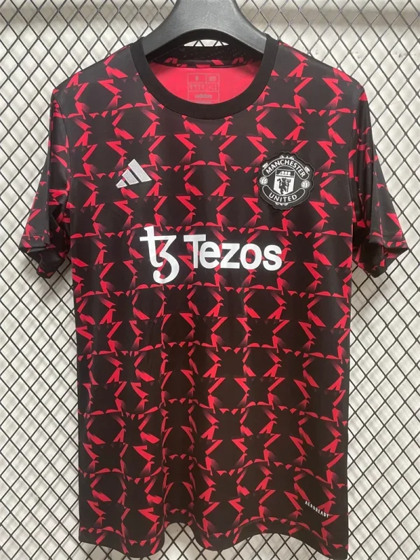 2024/2025 Manchester United Pre-Match Training Suit Red Football Shirt 1:1 Thai Quality
