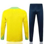 2024 Brazil Half-Pull Training Suit Yellow Football Shirt 1:1 Thai Quality Set