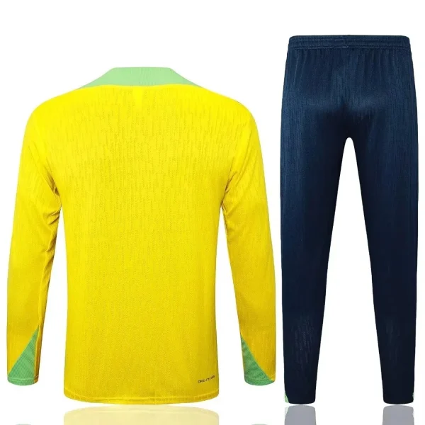 2024 Brazil Half-Pull Training Suit Yellow Football Shirt 1:1 Thai Quality Set
