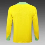 2024 Brazil Half-Pull Training Suit Yellow Football Shirt 1:1 Thai Quality Set
