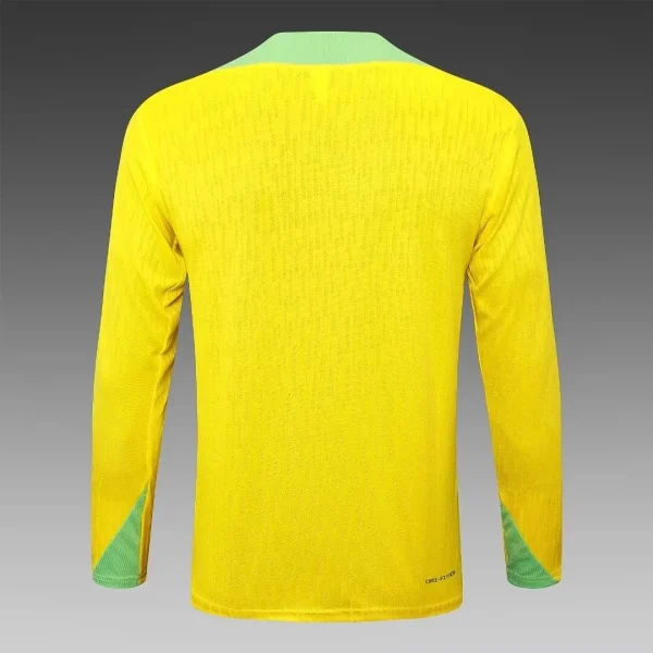 2024 Brazil Half-Pull Training Suit Yellow Football Shirt 1:1 Thai Quality Set