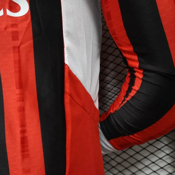 2024/2025 Player Version AC Milan Home Long Sleeve Football Shirt 1:1 Thai Quality
