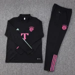 2023/2024 Bayern Half-Pull Training Suit Black Football Shirt 1:1 Thai Quality