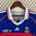 1998 Retro France Home Long Sleeve Football Shirt 1:1 Thai Quality