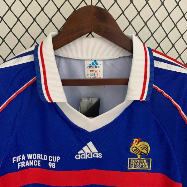 1998 Retro France Home Long Sleeve Football Shirt 1:1 Thai Quality