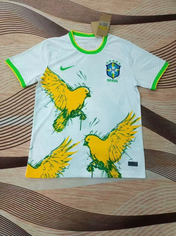 2024 Brazil Special Edition Birds White Soccer Jersey 1:1 Thai Quality
