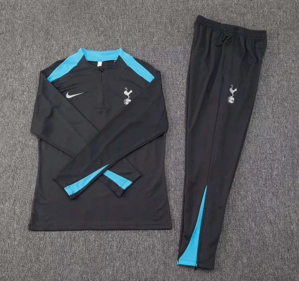 2024/2025 Tottenham Half-Pull Training Suit Black Football Shirt 1:1 Thai Quality