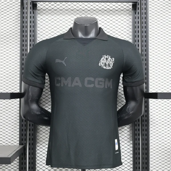 2024/2025 Player Version Olympique de Marseille 125th Anniversary Edition Black Football Jersey 1:1 Thai Quality