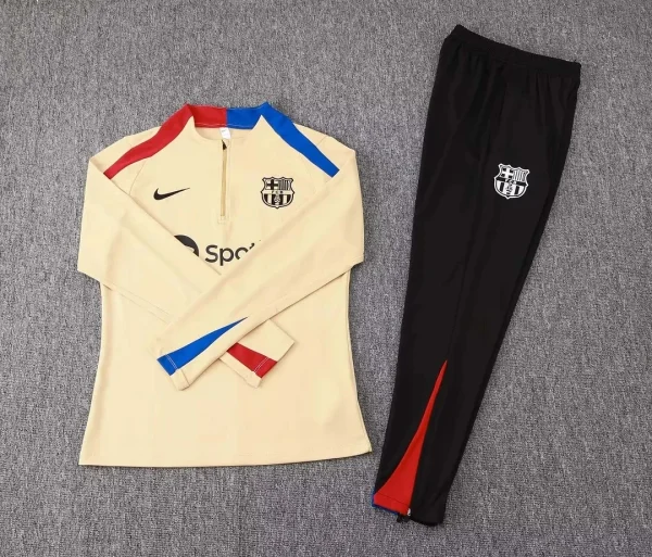 2024/2025 Barcelona Half-Pull Training Suit Yellow Jersey Set 1:1 Thai quality