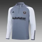 2023/2024 Inter Miami Half-Pull Training Suit Grey Soccer Jersey 1:1 Thai Quality