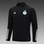 2023 Algeria National Team Half-Pull Training Suit Black Shirt