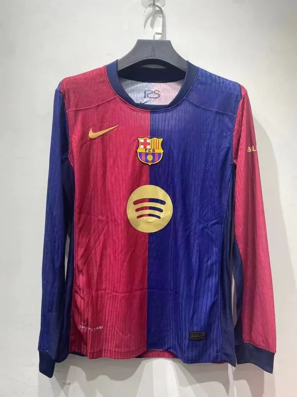 2024/2025 Long Sleeve Barcelona Home Football Shirt 1:1 Thai Quality