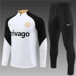 2023/2024 Chelsea Half-Pull Training Suit Whie Football Shirt 1:1 Thai Quality
