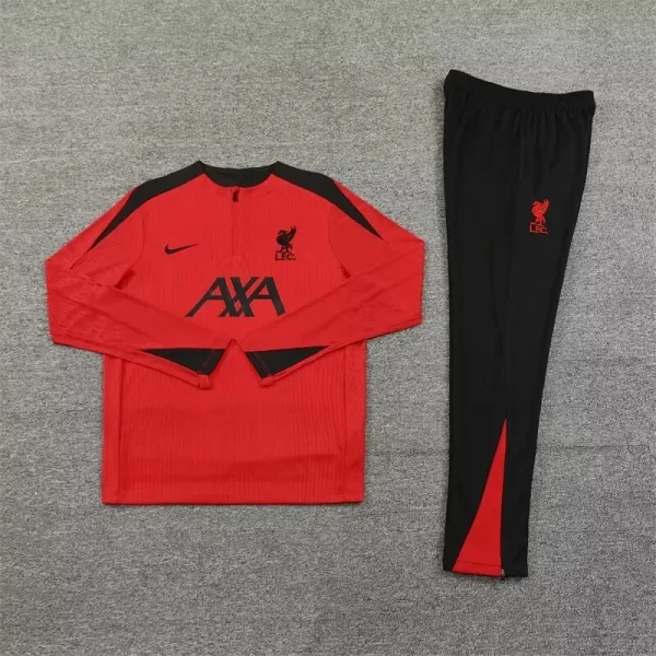 2024/2025 Liverpool Half-Pull Training Suit Red Jersey 1:1 Thai Quality Set