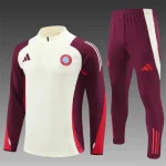 2024/2025 Bayern Munich Half-Pull Training Suit White Football Shirt 1:1 Thai Quality