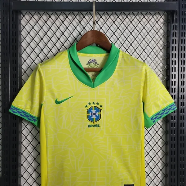 2024 Brazil Home Soccer Jersey 1:1 Thai Quality Kids Size