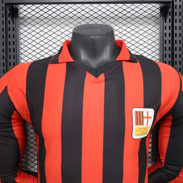 2024/2025 Player Version AC Milan 125th Anniversary Edition Red Long Sleeve Football Shirt 1:1 Thai Quality