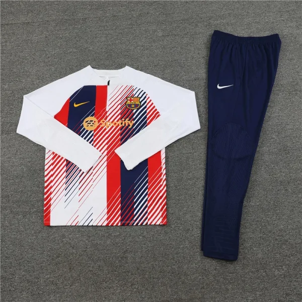 2023/2024 Barcelona Half-Pull Training Suit Wear Red White Blue Jersey Set