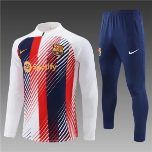 2023/2024 Barcelona Half-Pull Training Suit Wear Red White Blue Jersey Set