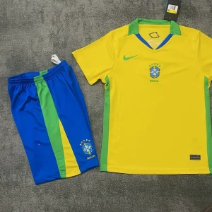 2025 Brazil Home Soccer Jersey 1:1 Thai Quality Kids Size