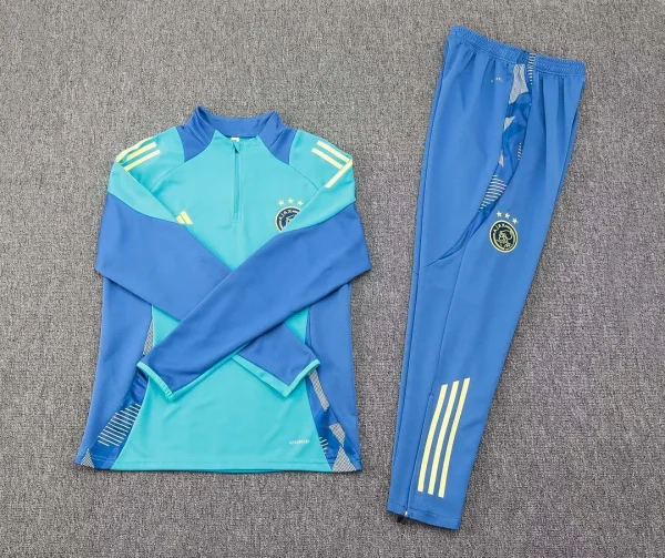 2024/2025 Ajax Half-Pull Training Suit Baby blue Football Shirt 1:1 Thai Quality