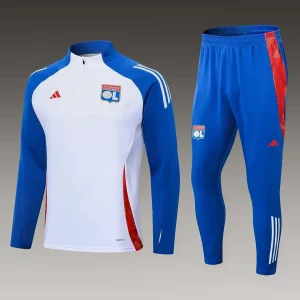 2024/2025 Lyon Half-Pull Training Suit White Football Shirt Set 1:1 Thai Quality