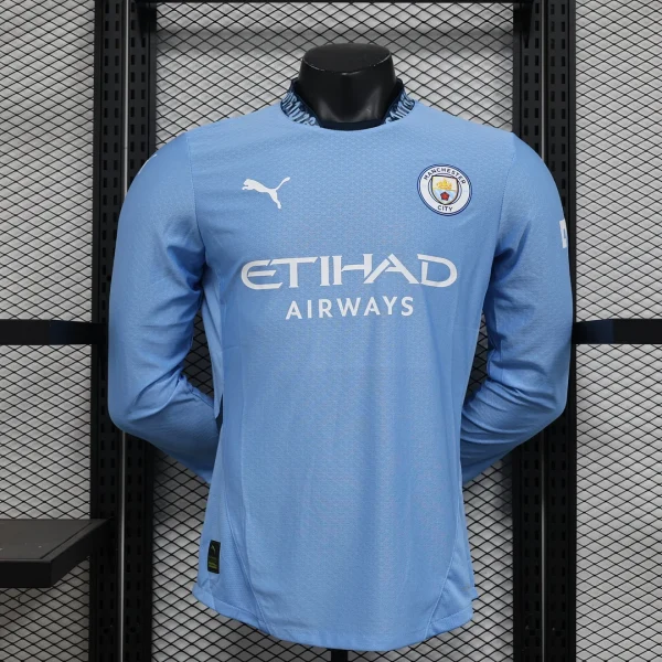 2024/2025 Player Version Long sleeve Manchester City Home Football Shirt 1:1 Thai Quality